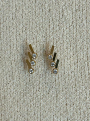 Diamante trio earrings