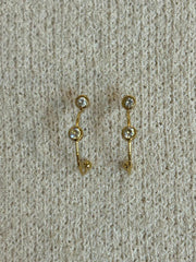 Two diamante hoop earrings