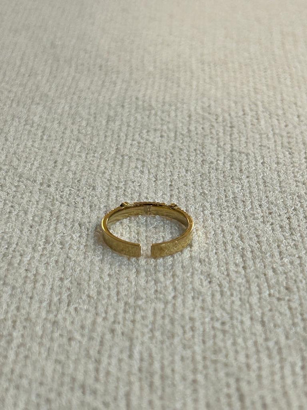 Gold diamante adjustable ring