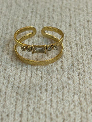 Textured diamante adjustable ring
