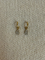 Diamante adjustable drop hoop earrings