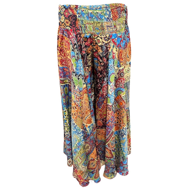 Silk multicolored skirt/trouser
