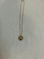 Diamante octagon pendant chain necklace