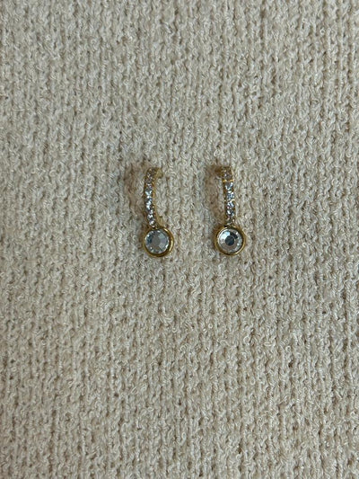 drop diamante half hoop earrings