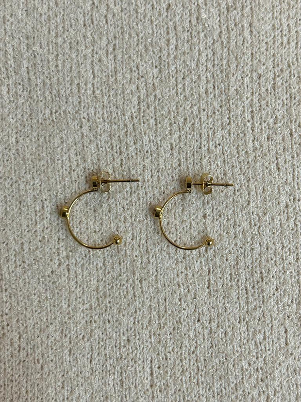 Two diamante hoop earrings