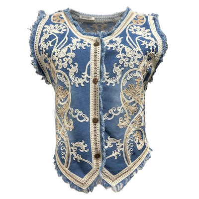 Jean embroidered gilet