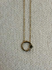 Star and diamante moon necklace
