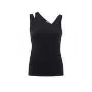Cotton ribbed top with neck detail