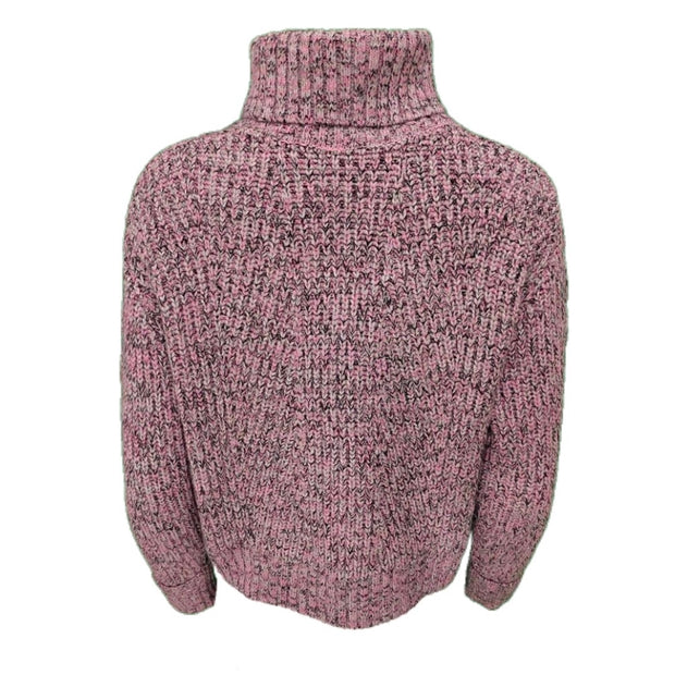 Melange crop roll neck jumper