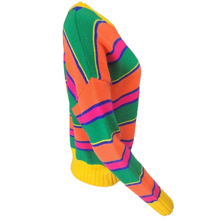 Round neck multicoloured jumper