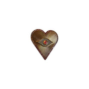 Diamante eye & heart brooch