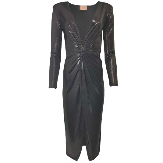 Plunging V-Neckline metallic dress