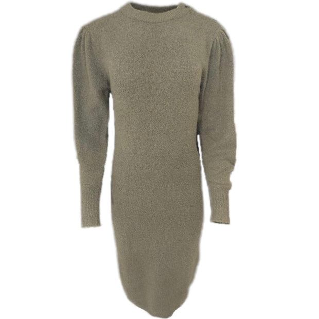 Puff  sleeve & button shoulder jumper dress