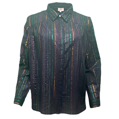 Rainbow lurex striped shirt