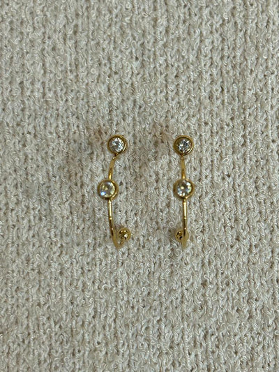 Two diamante hoop earring