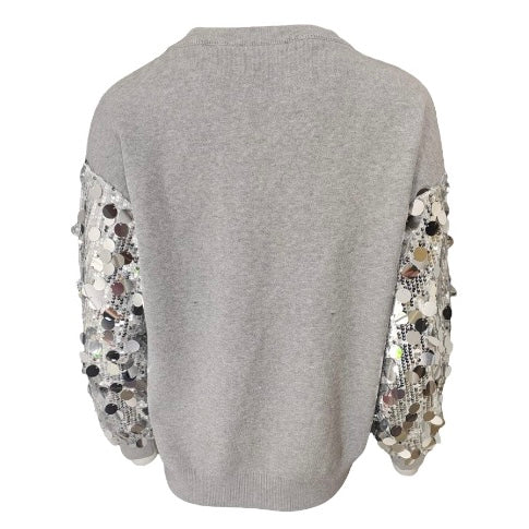 Sequin sleeve jumper