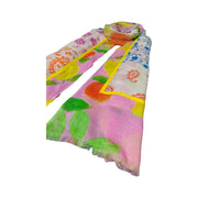 Floral print scarf in vivid colours