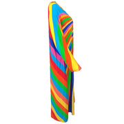 Rainbow striped maxi dress