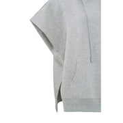 Sleeveless hoodie sweater with pocket