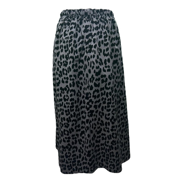 Velvet textured animal print skirt