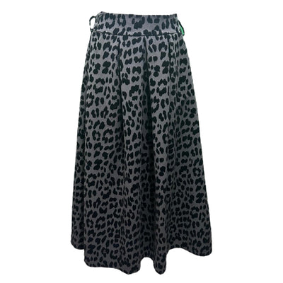 Velvet textured animal print skirt