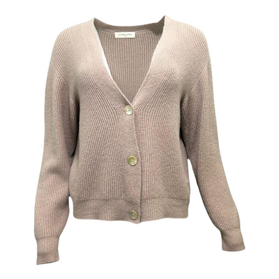 Rib-knit cardigan V-neck