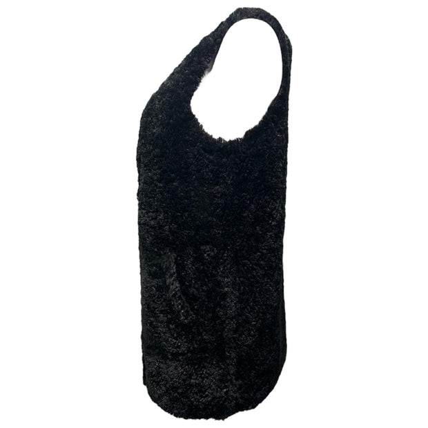 Reversible faux shearling sleeveless  gilet