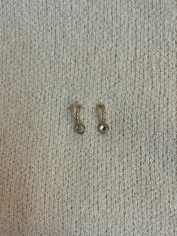 drop diamante half hoop earring