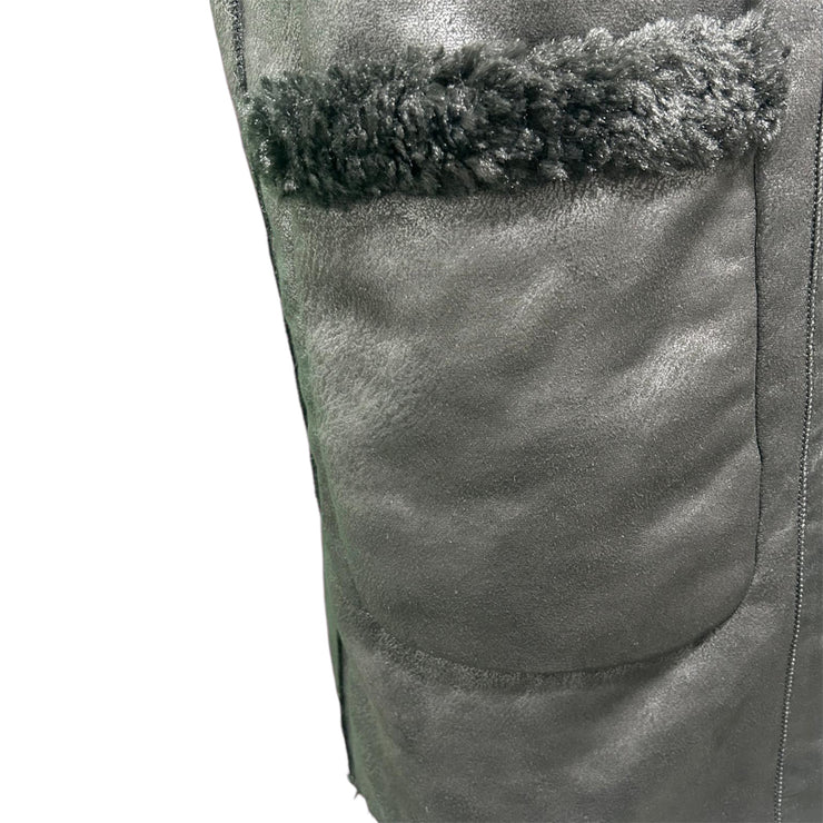 Reversible faux shearling sleeveless  gilet