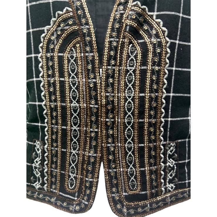 Embellished check  vest