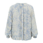 V-neck woven print blouse