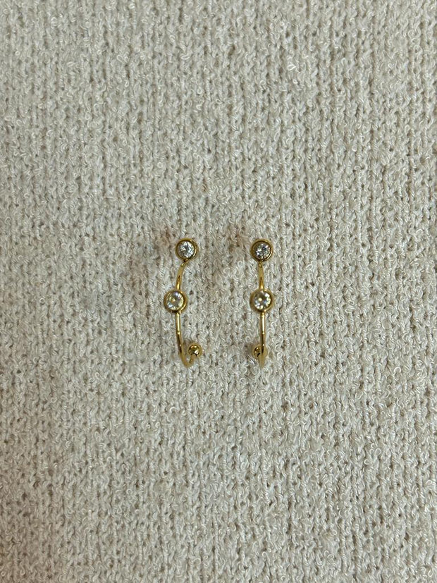 Two diamante hoop earring