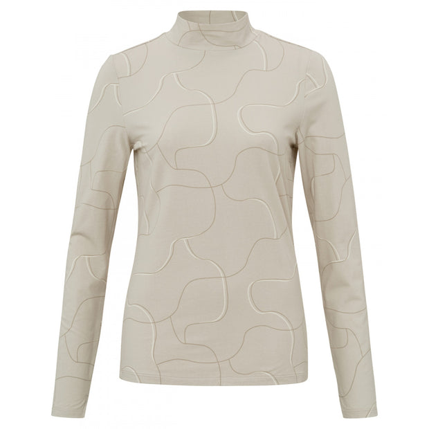 Jersey top with turtleneck and playful print
