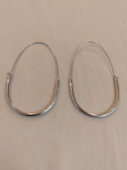 Drop oval hoop earrings
