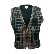 Embellished check  vest