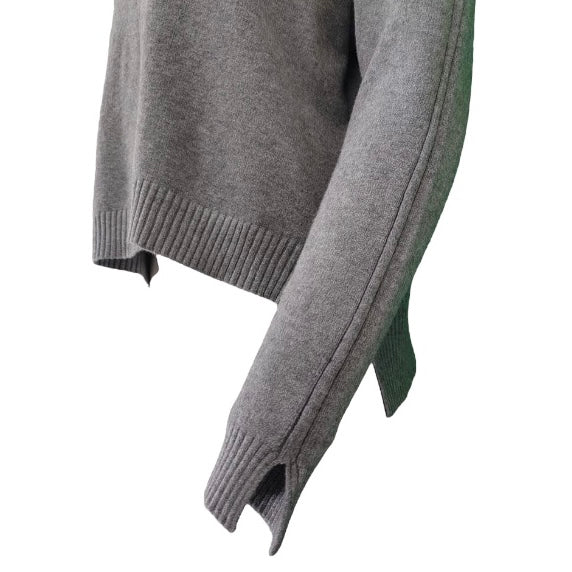 Boat neck long back short front sweater