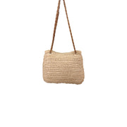 Medium straw shoulder bag