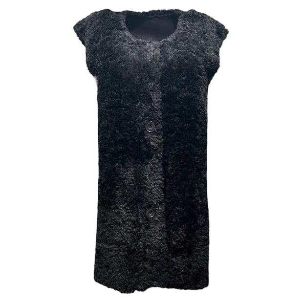 Reversible faux shearling sleeveless  gilet