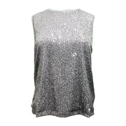 Sequin round neck sleeveless top