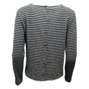 Long sleeve Striped button-back tee shirt