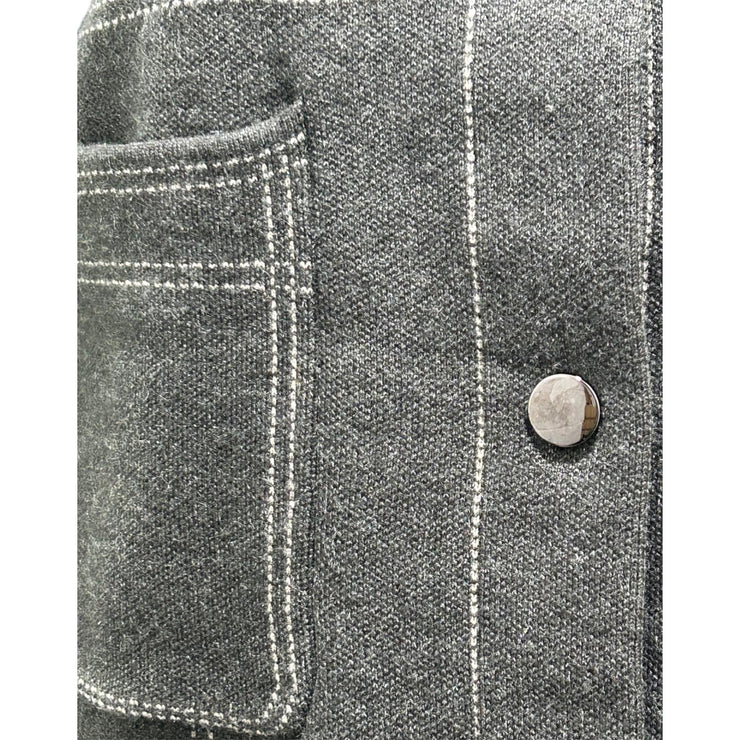 Frayed hem jersey jacket