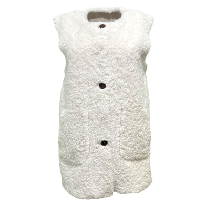 Reversible faux shearling sleeveless  gilet