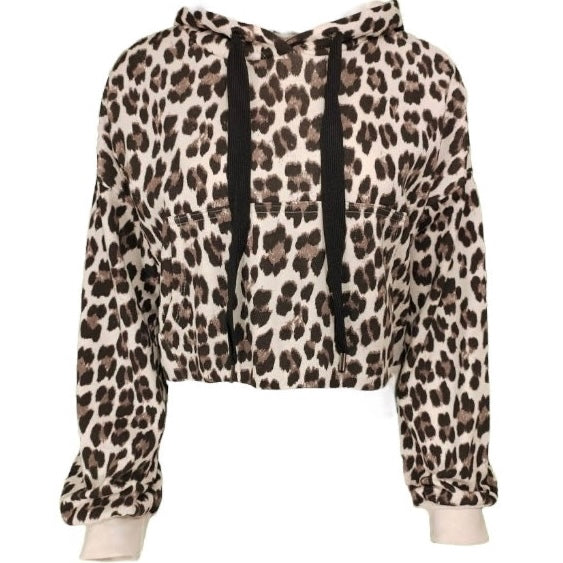 Leopard print hoodie sweater