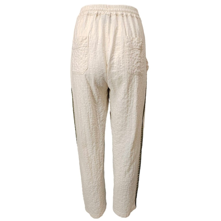 Embroidered cotton trouser