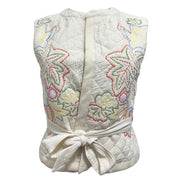 Quilted floral embroidered gilet
