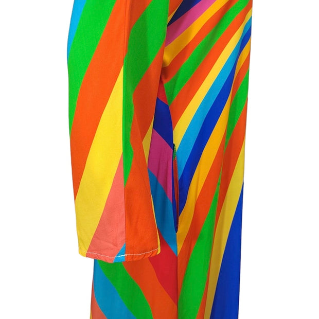 Rainbow striped maxi dress