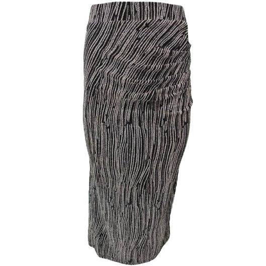 Iridescent draped midi skirt