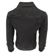 Black fitted denim jacket