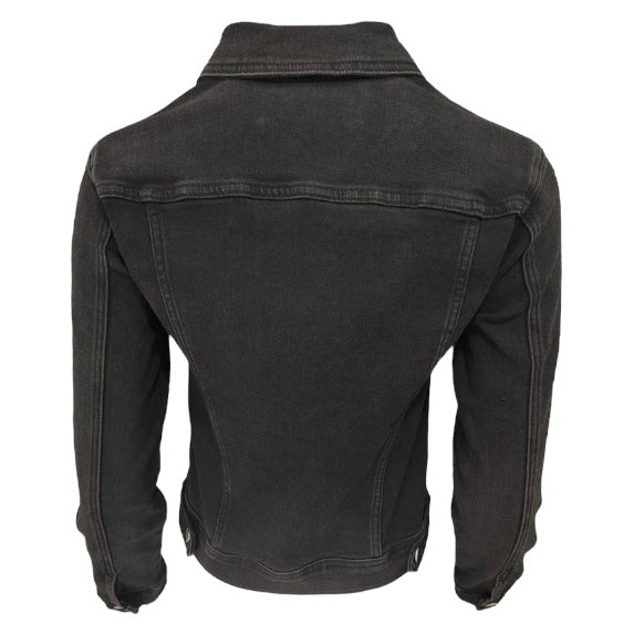 Black fitted denim jacket