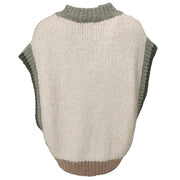 Knitted colour block sweater vest